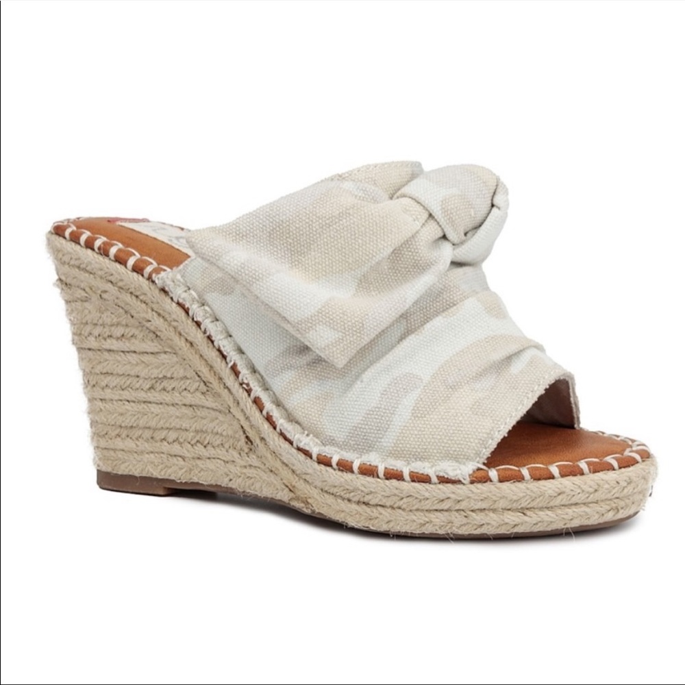Sugar ❤︎ Hundreds Espadrille Wedge Beachy Slide Sandals ❤︎ Natural Nude ❤︎